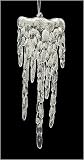 7 Clear Silver Glitter Icicle Christmas Ornament #J4676