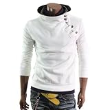 Doublju Mens Unbalanced Zip Button Hoodies(SH24)
