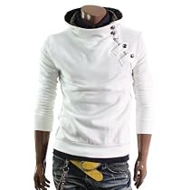 Doublju Mens Unbalanced Zip Button Hoodies(SH24)