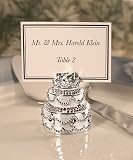 Silver Plated Wedding Cake Place Card Holders (Set of 30) - Baby Shower Gifts & Wedding Favors