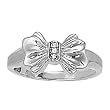 14K White Gold Diamond Bow Ring