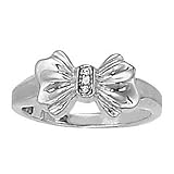 14K White Gold Diamond Bow Ring