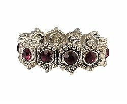 Ring - R2 - Swarovski (tm) Crystal Stretch - Size M ~ Amethyst (Dark Purple)