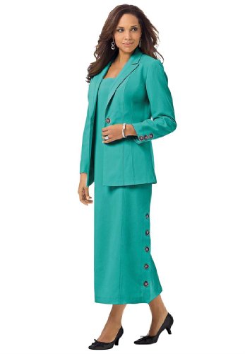 Roamans Women's Plus Size Side Button Jacket Dress