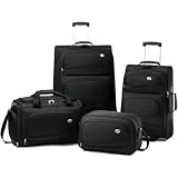 Black American Tourister 4-Piece Upright Luggage Set