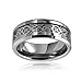 St Patricks Day Jewelry Tungsten Celtic Dragon Black Inlay Flat Comfort Fit Wedding Band