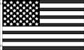 3'x5' BLACK and WHITE AMERICAN FLAG, military, nascar, army