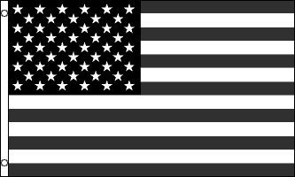 3'x5' BLACK and WHITE AMERICAN FLAG, military, nascar, army