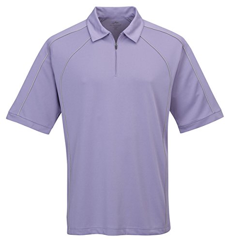 Men's Polyester Ultracool Moisture Wicking Short Sleeve Pique Knit 1/4 Zip Polo