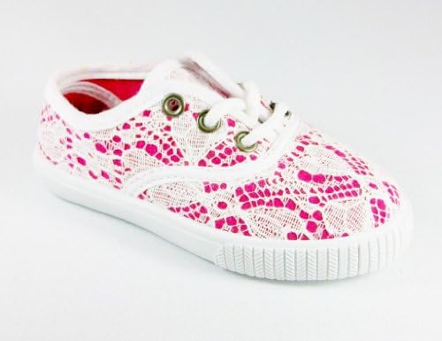Simply Petals Toddler Girl's Dong-T Lace Sneaker Shoes, Fuchsia, 9