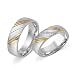 Hochwertige Eheringe aus 750er Gelb- und Weissgold 3 Diamanten WR0001-7s