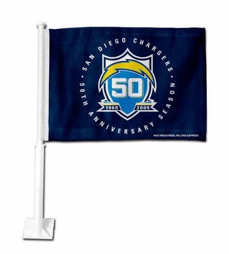 San Diego Chargers 50th Anniversary Car Flag