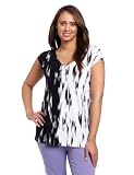 Jones New York Womens Plus-Size V-Neck Top Blouse