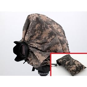 Digital Camouflage Camera Rain Cover + Storage Pouch for cameras with lens combinations up to 13... by The Photo Buddy