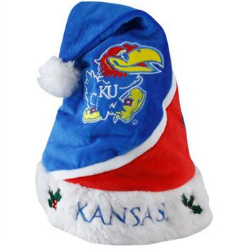 Kansas Jayhawks 2010 Colorblock Plush Swoop Santa Hat (Quantity of 1)