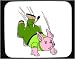 Mouse Pad with human, body, individuals, individual, down, slide, boy, persons, fall, falling, pig, humans, people, child, person, sliding, piglet