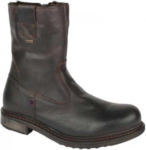 Original KLONDIKEwarm gefütterter Winterstiefel Stiefletten für Herren aus Leder mit ULTRA-TEX-Membrane doppelt vernäht braun