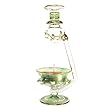 Egyptian Hand Blown Glass Aromatherapy Scented Oil Burner, Green Nile Reeds