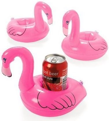 Tiemom pink flamingo Inflatable coasters party partner (1 dz)