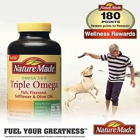 Nature Made Triple Omega 3 6 9 - Fish, Flaxseed, Safflower & Olive Oils-180 Softgels