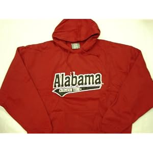 Buy Alabama Crimson Tide Red and Black Embroidered Hooded Adult J.America Sweatshirt by J.America