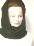 Hd148, Double Knit Thick Black Wool Jersey Winter Balaclava for Women and Teens