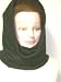 Hd148, Double Knit Thick Black Wool Jersey Winter Balaclava for Women and Teens