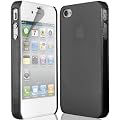 Apple Iphone 4 & 4S Super Stylish Ultra Thin Black Transparent Crystal Skin Case Cover + LCD Screen Protector Guard