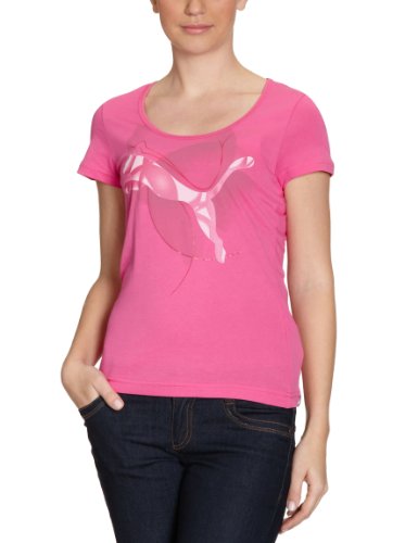 PUMA Damen T-Shirt Shine Cat, raspberry rose, M, 819356 07