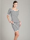 GUESS by Marciano Striped Three-Quarter Sleeve Knit Dress