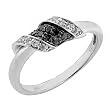 14K White Gold Black and White Diamond Ring