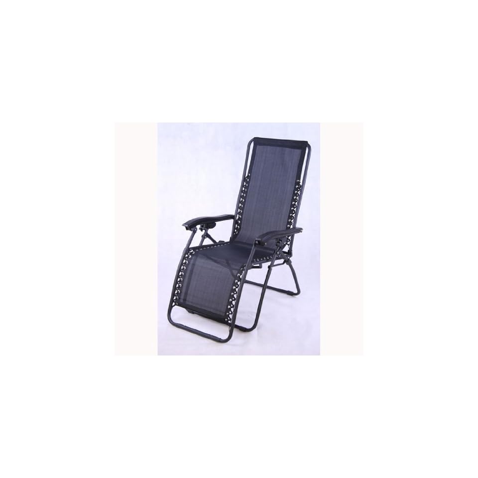 Outsunny Zero Gravity Recliner Lounge Patio Pool Chair Black On