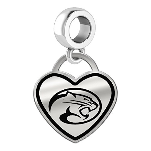 Houston Cougars Border Heart Dangle Charm Fits All Beaded Charm Bracelets