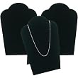 3 Black Velvet Padded Necklace Pendant Display Bust Easels 5.25"