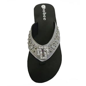 Blancho Lily Womens Flatform Flip Flops Sliver Size US08