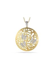 I. Reiss 14K Gold Butterfly Pendant, Accented with Diamonds.