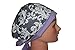 Scrub Hat Chef Cap Flirty Pixie Grey White Damask Lilac Purple