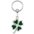 14 Gauge Green Clover Dangle Captive Ring