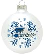 ST. LOUIS BLUES (2 5/8" In Diameter) Glass Logo CHRISTMAS ORNAMENT (Snowflake Design)