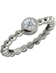 0.25 Ct Round White Diamond 18k White Gold Ring