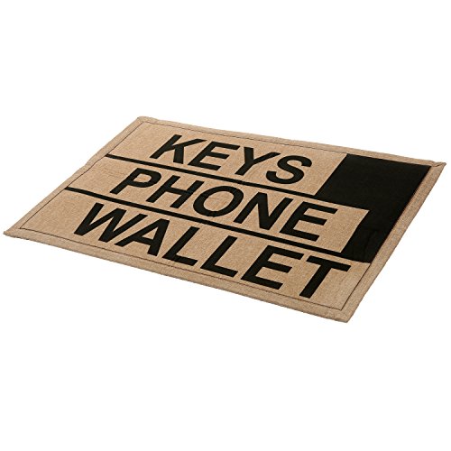 2 x 3 ft Brown Polyester KEYS PHONE WALLET Funny Reminder Doormat / Novelty Non-Slip Floor Mat – MyGift®