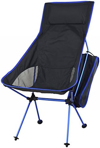 Portable Outdoor Folding Chairs, 2.75 Pounds Ultralight Camping Chair (Load-bearing 330 Pounds) + Zipper Carry Storage Bag for All The Peices (Navy blue)