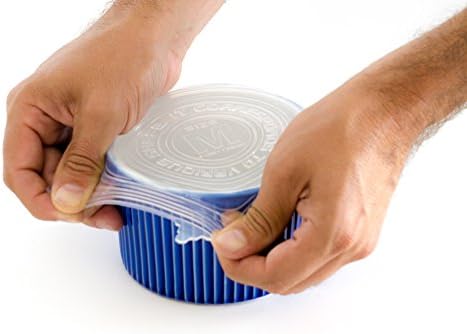 The Clever Cuisine Silicone Stretch, Reusable and Durable Lids, (9-Pack Multi Size), Covers and Wraps Food and Bowls to keep food fresh, BPA Free, Dishwasher and Refrigerator Safe,Containers,Cans,Jars