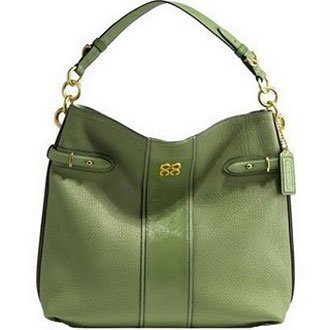 Coach Colette Leather Shoulder Hobo Handbag Tote Bag 16457 Green