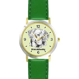 Labrador Retriever - Yellow (SC) Dog - WATCHBUDDY® DESIGNER DELUXE TWO-TONE THEME WATCH - Arabic... by WatchBuddy