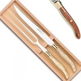ProPassione Laguiole Carving/Serving Set in Box, Tropical Wood/brass handles, polished, Dimensions: l 32 cm