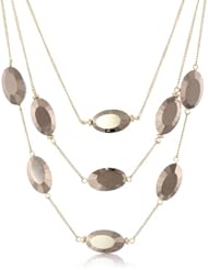 Kenneth Cole New York "Pave Splash" Faceted Oval Bead Illusion Necklace, 19"