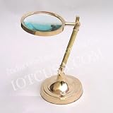 REAL SIMPLE...A HANDTOOLED HANDCRAFTED BRASS MAGNIFYING GLASS STAND!!