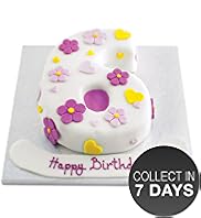 Hearts and Flowers Number Cake (Single Number)