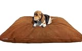 Large Shredded Memory Mix Foam Orthopedic Pet Dog Bed Pillow with Waterproof Brown Suede Durable Cover